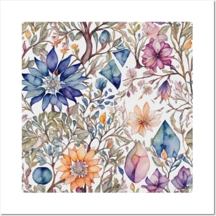 Botanical Bliss Watercolor Wildflowers V2 Posters and Art